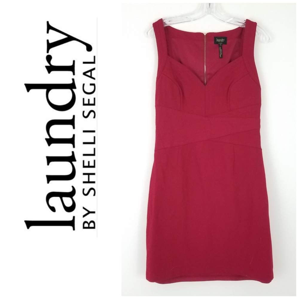 Laundry by Shelli Segal Burgundy Bandage Mini Dress Wine Size 10 Sweetheart
